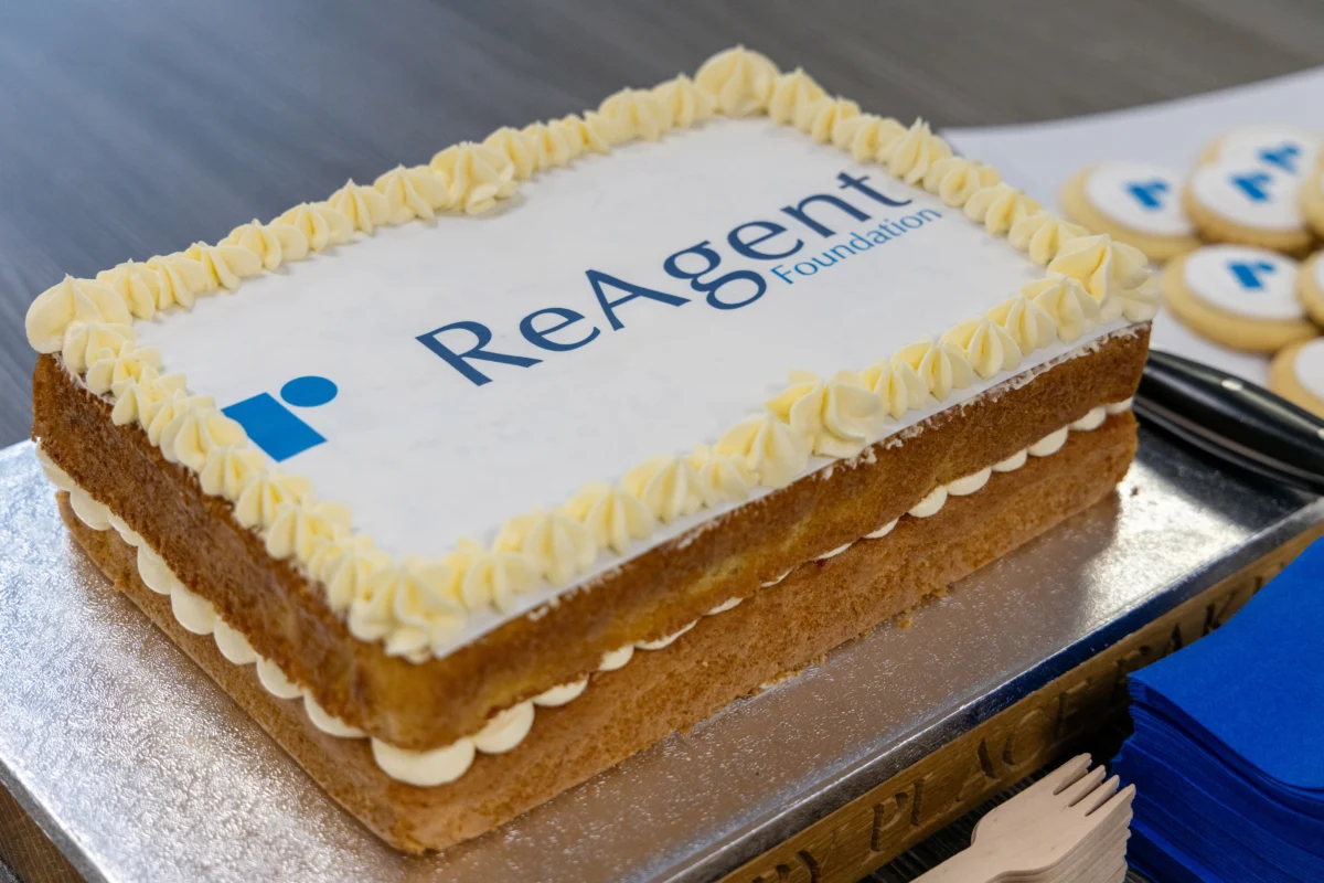 Cake with the ReAgent Foundation logo