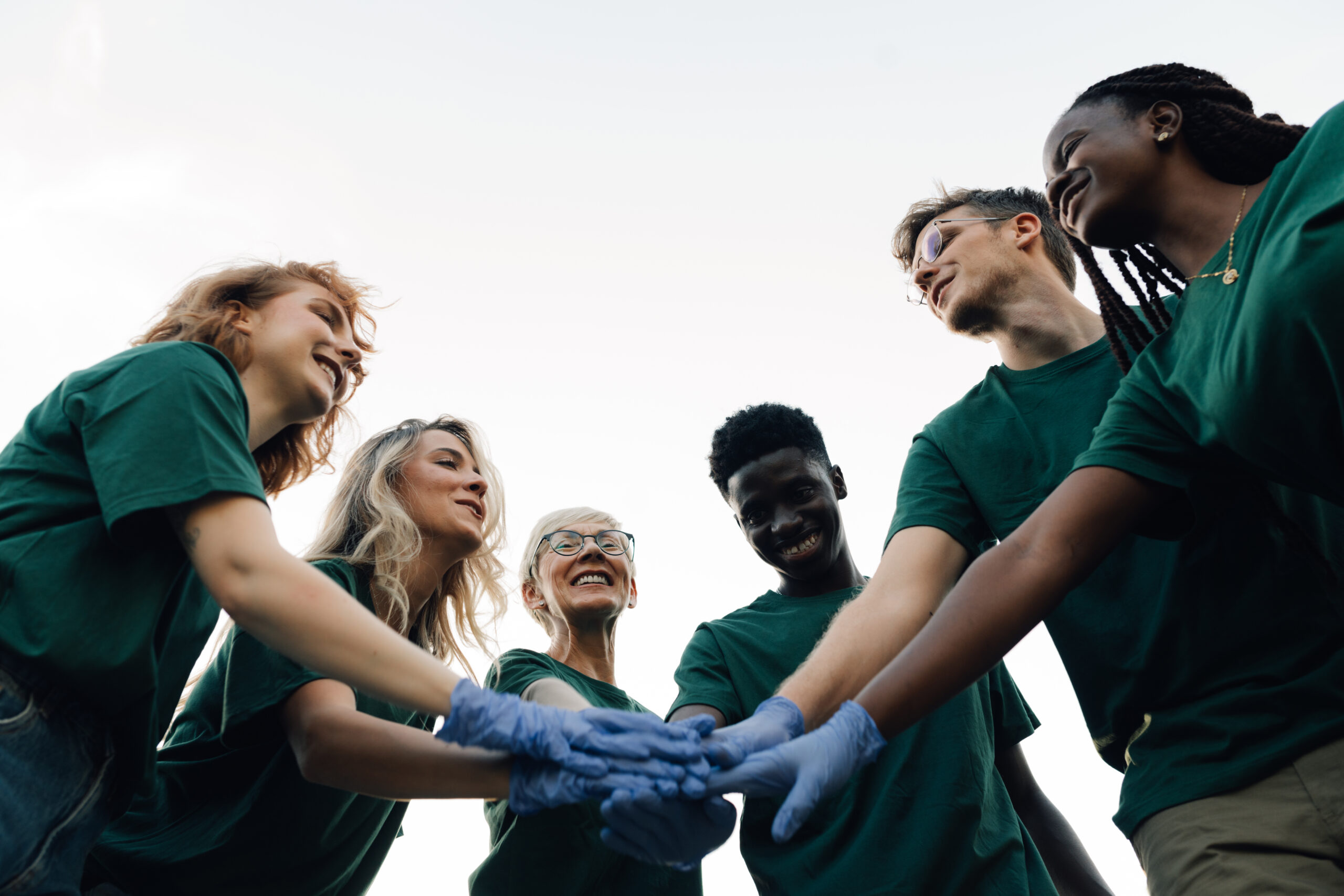 Group of charity volunteers