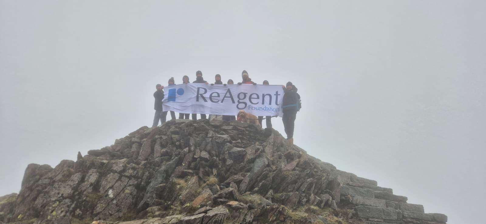 The ReAgent Foundation team at the top of the Snowdon training hike