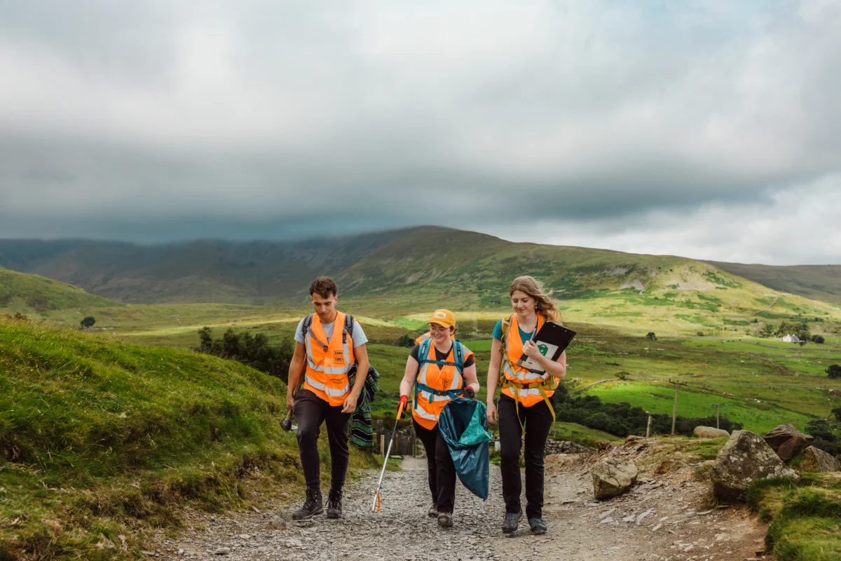 Snowdonia Society members doing litter picking
