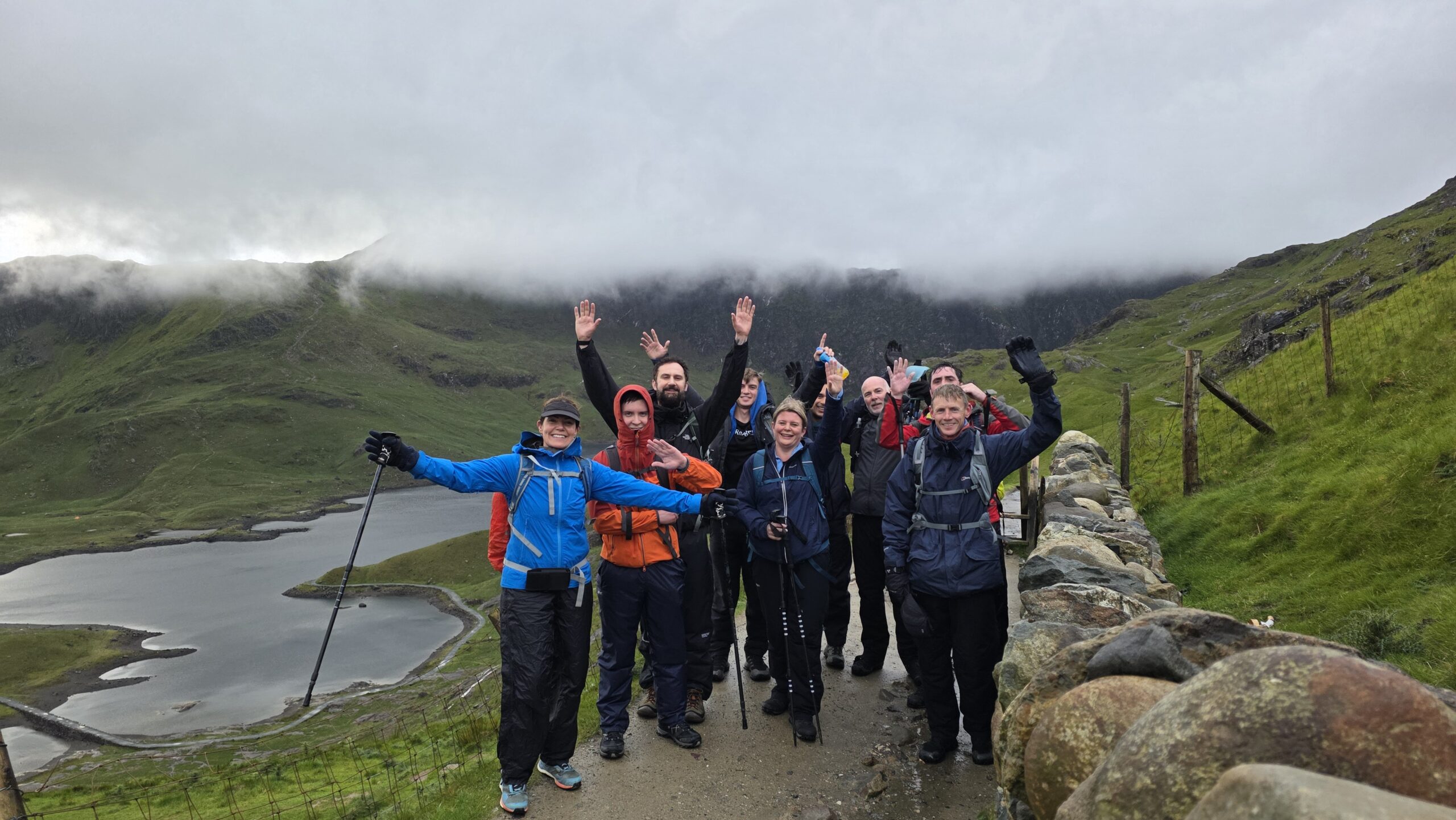 The ReAgent Team hiking Snowdon during the Three Peaks Challenge.