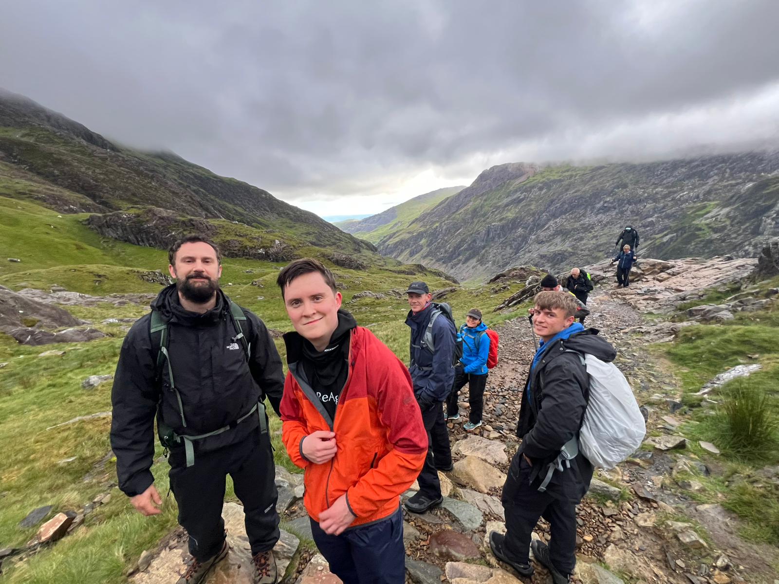ReAgent Foundation team members taking a break during the Three Peaks Challenge.